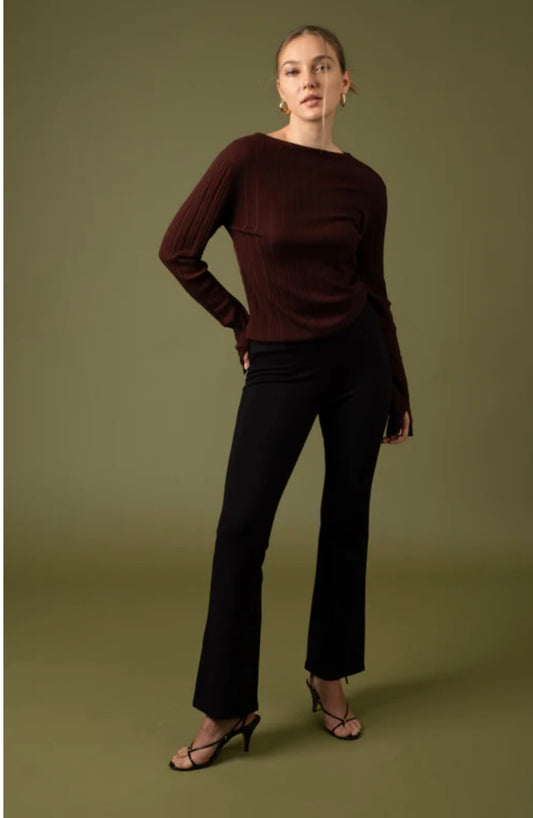 High Waisted Straight Leg Dress Pants Black