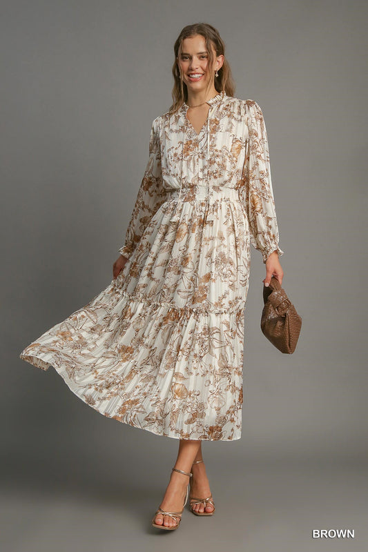 Boho Chic Floral Midi Dress