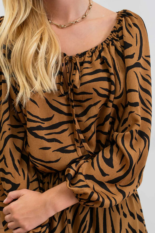 Savannah Breeze Tiger-Print Top
