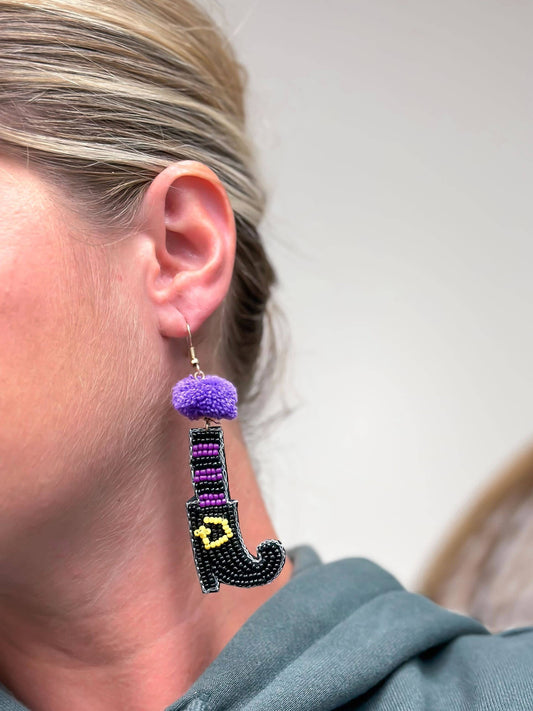Witch Shoes Dangle Earrings